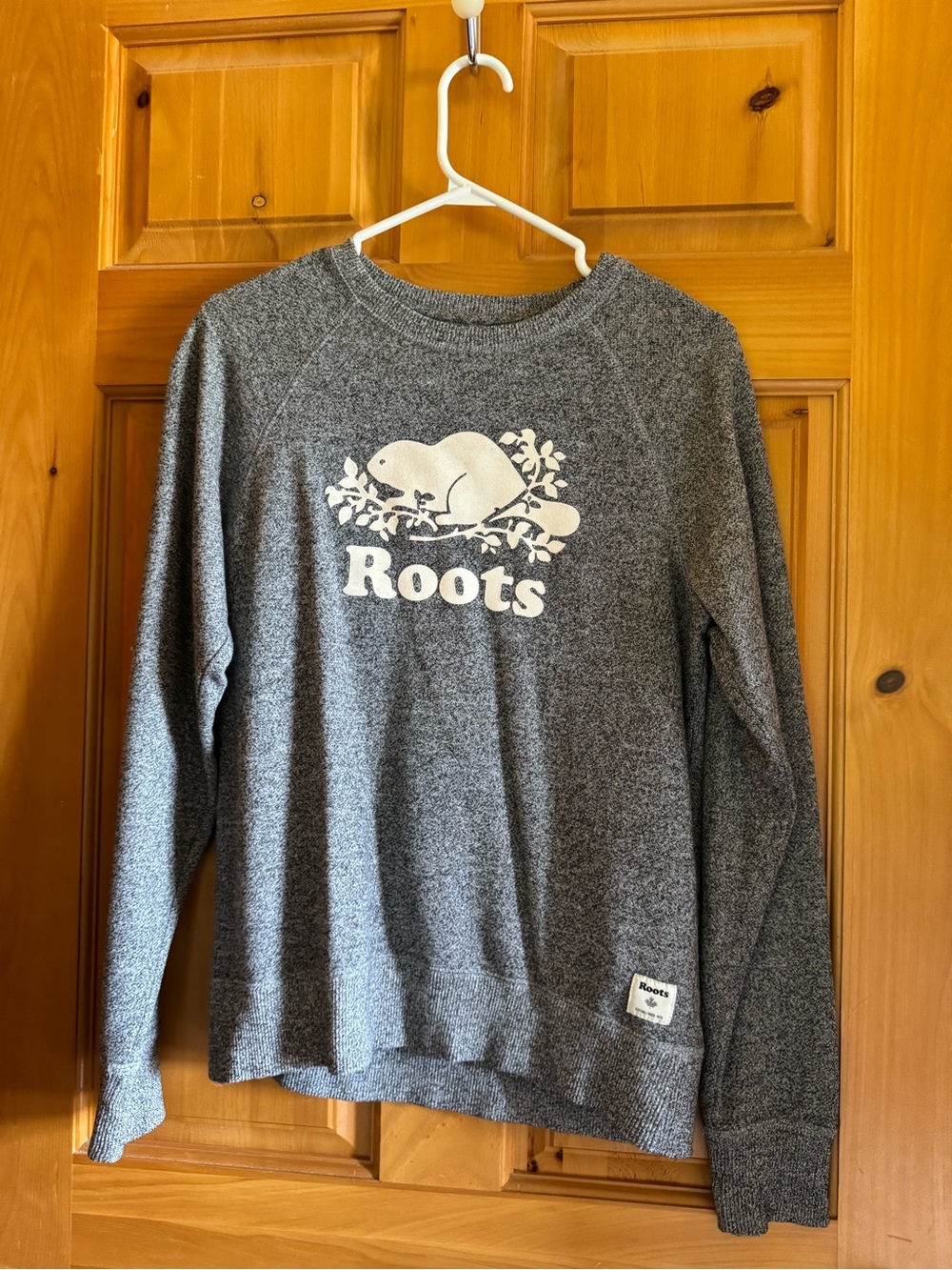 Roots Gray Crewneck Sweater with White Logo